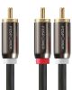 2 RCA Male to 1 RCA Male Audio Adapter Cable