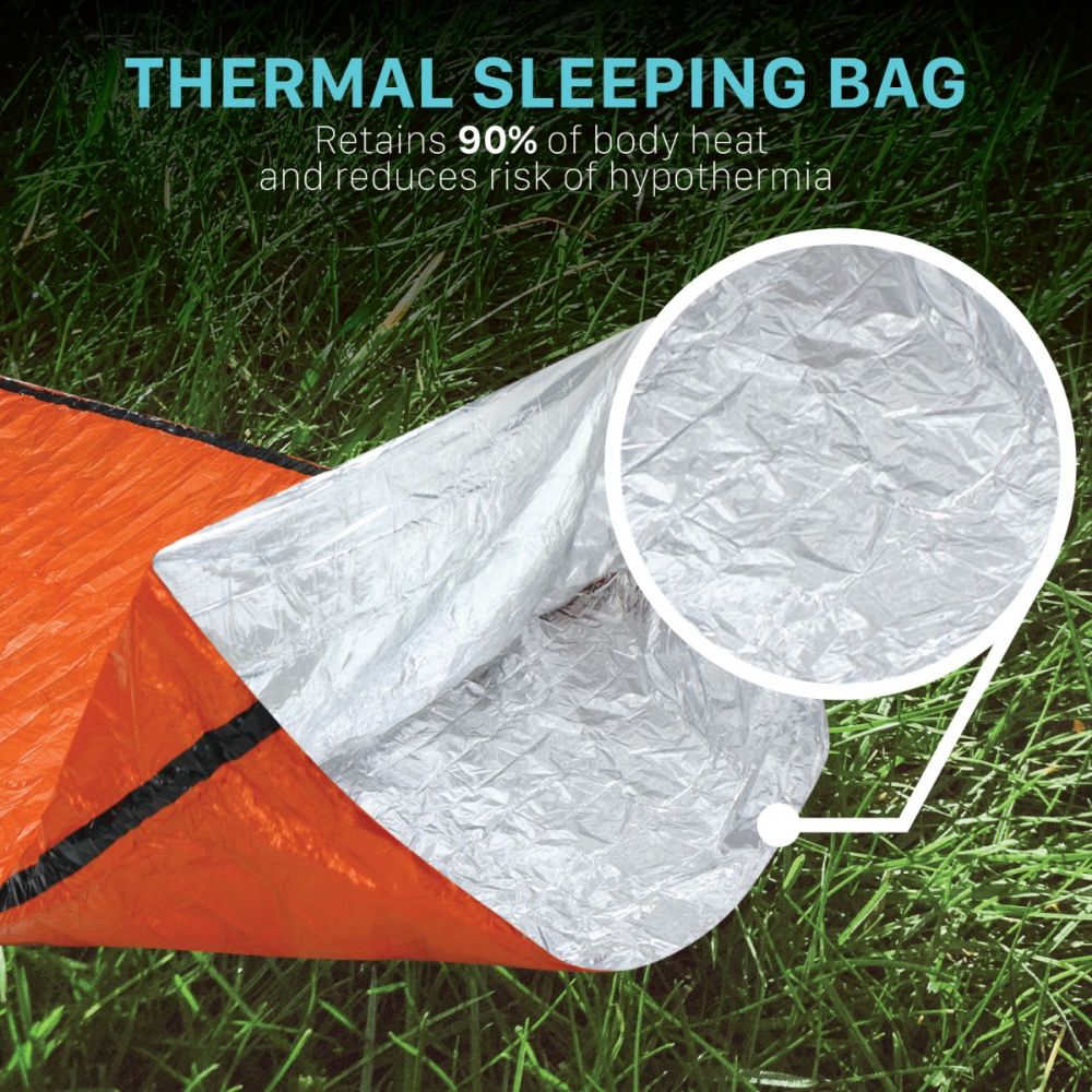 Reusable Emergency Sleeping Bag Waterproof Survival Camping Travel Bag gg 